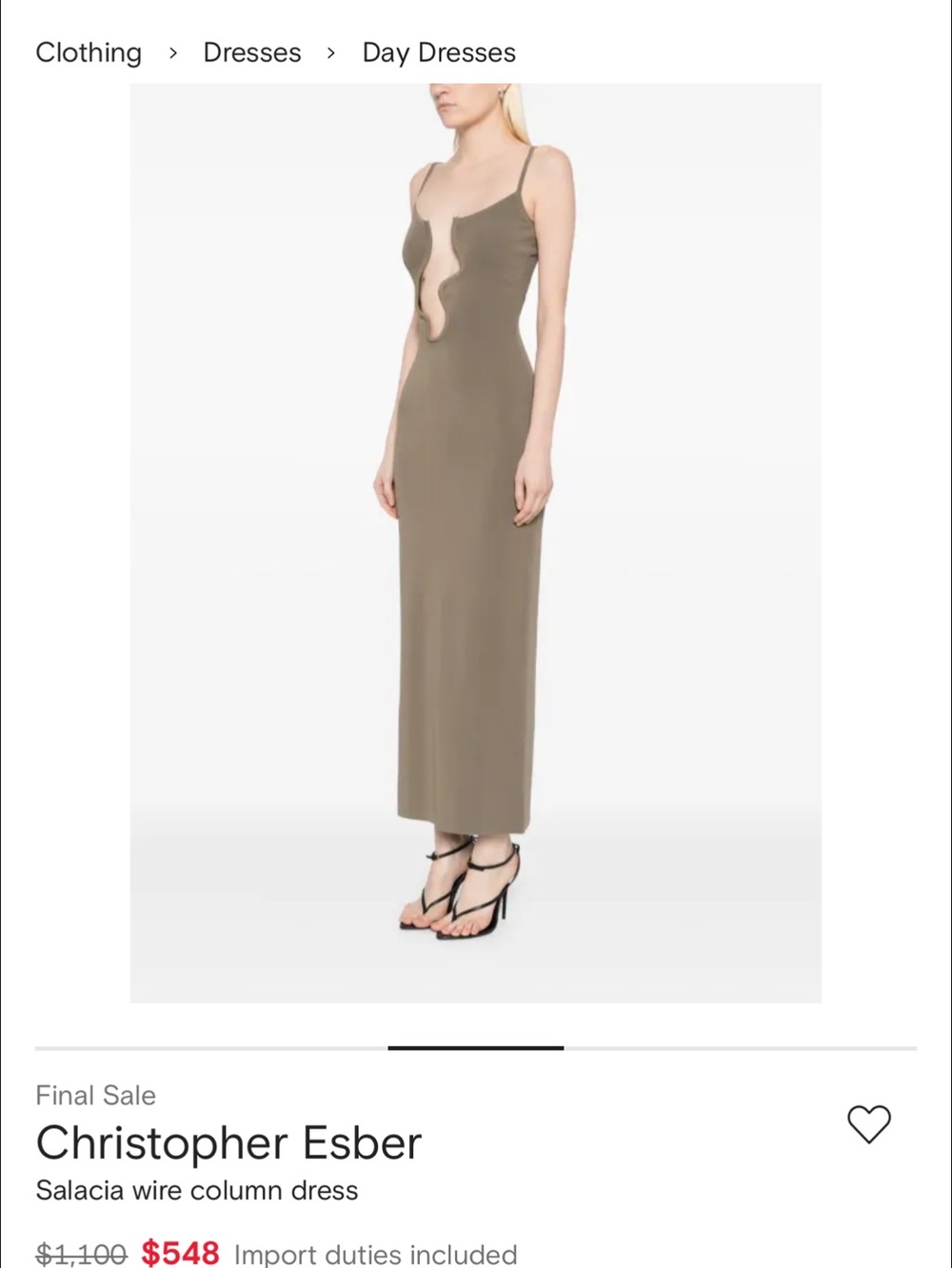 Christopher Esber Olive Sculptural Cutout Column Dress - Picture 3 of 5